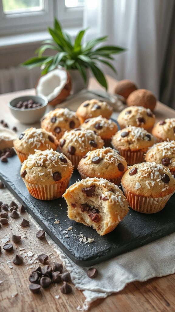 chocolate protein coconut muffins