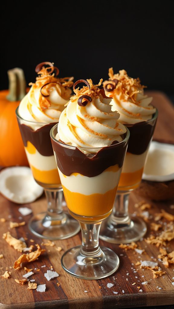 chocolate pumpkin coconut parfait
