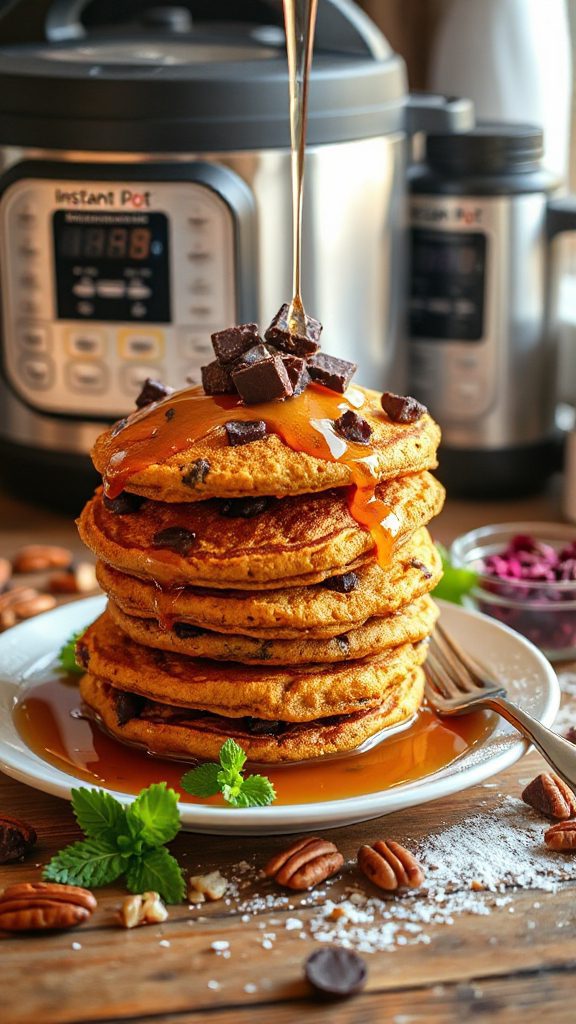 chocolatey cauliflower pumpkin pancakes
