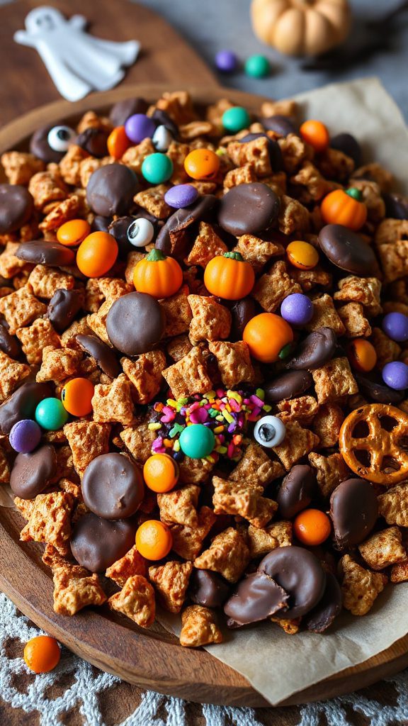 chocolatey halloween snack mix