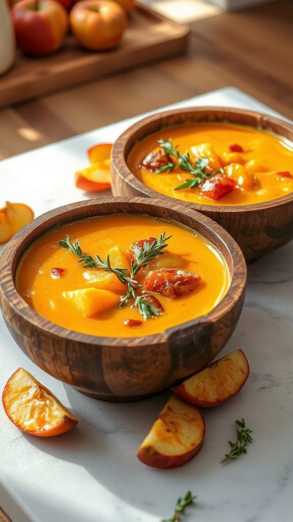 chunky caramelized apple soup