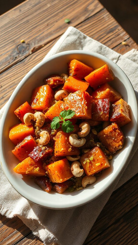 chutney glazed roasted sweet potatoes