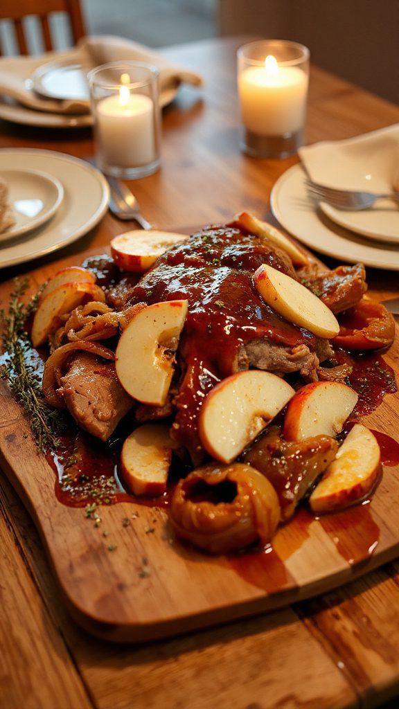 cider braised pork shoulder dish