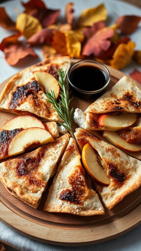 cinnamon apple brie quesadilla