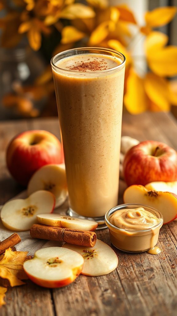 cinnamon apple peanut butter smoothie