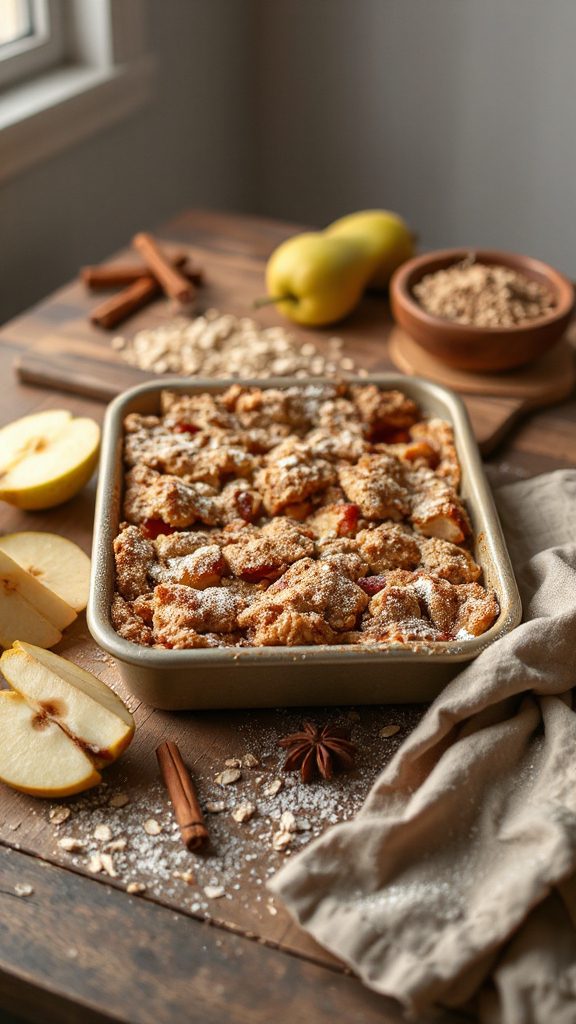 cinnamon apple pear crumble bars