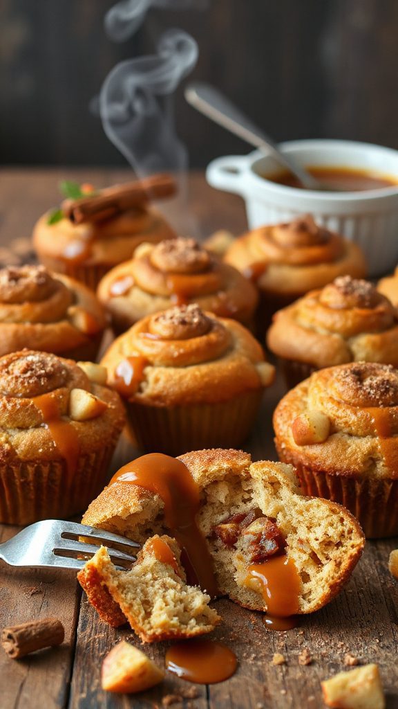 cinnamon caramel apple muffins