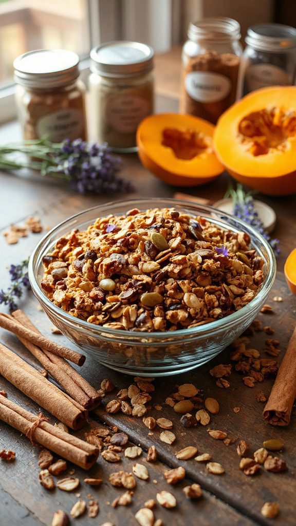 cinnamon lavender pumpkin granola