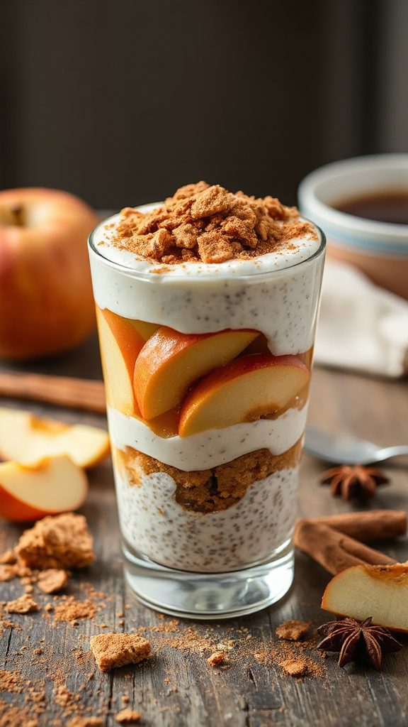 cinnamon spiced baked apple parfait