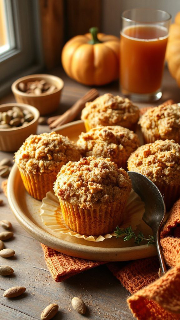 cinnamon topped pumpkin muffins
