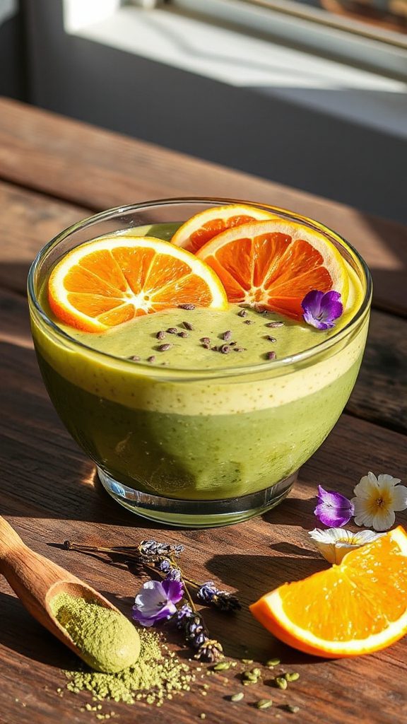 citrus matcha wasabi chia pudding