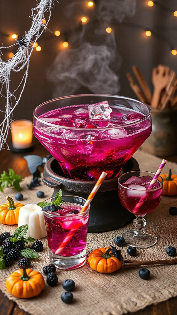 colorful halloween berry punch