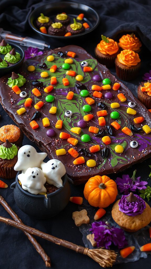 colorful halloween candy bark