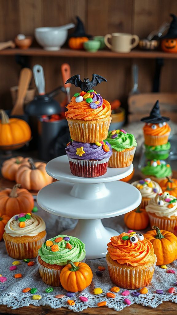 colorful halloween cupcake recipe