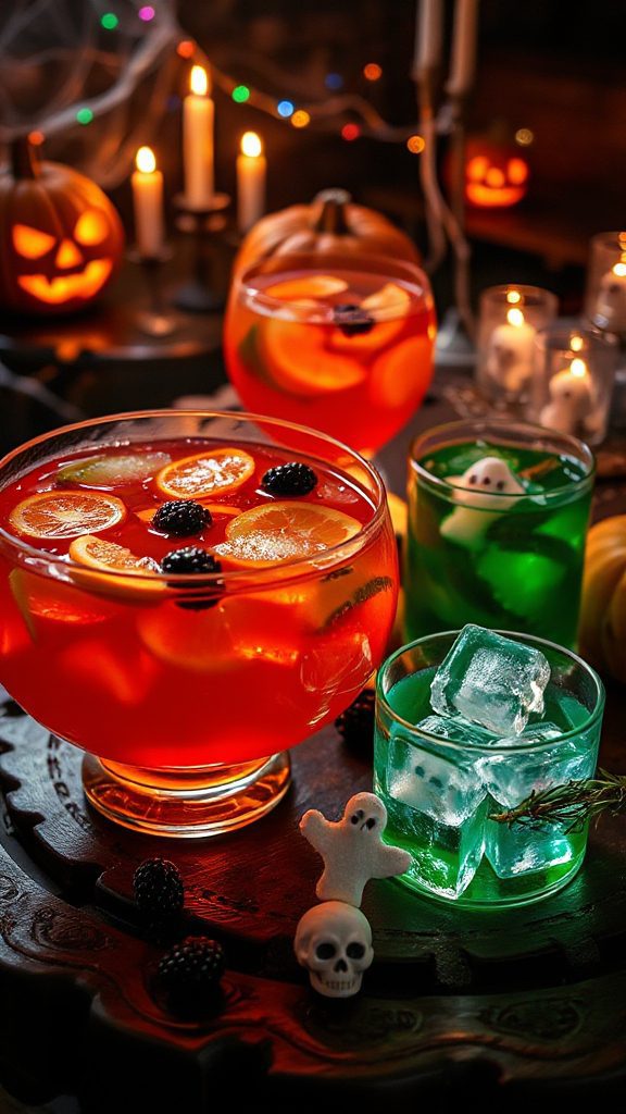 colorful halloween fruit punch