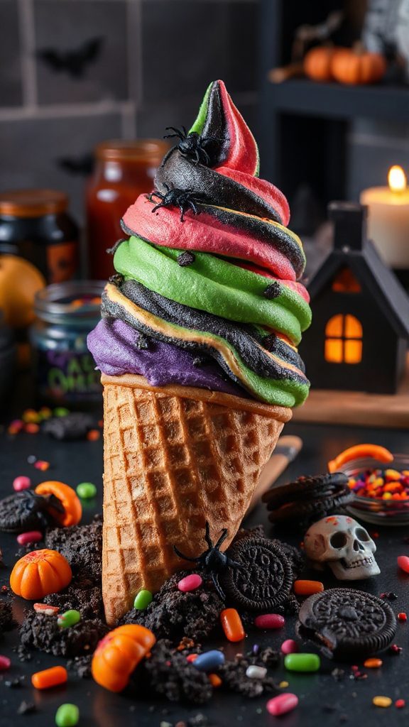 colorful halloween ice cream
