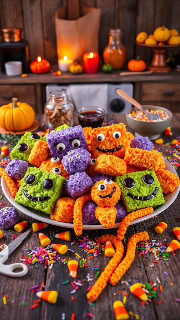 colorful halloween monster treats