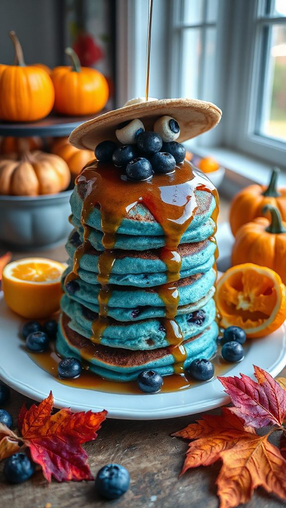 colorful halloween pancake delight