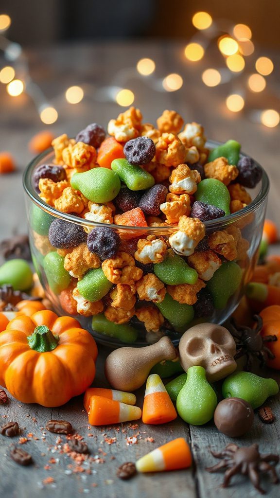 colorful halloween snack mix