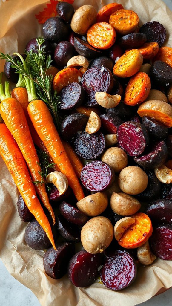 colorful roasted root vegetables