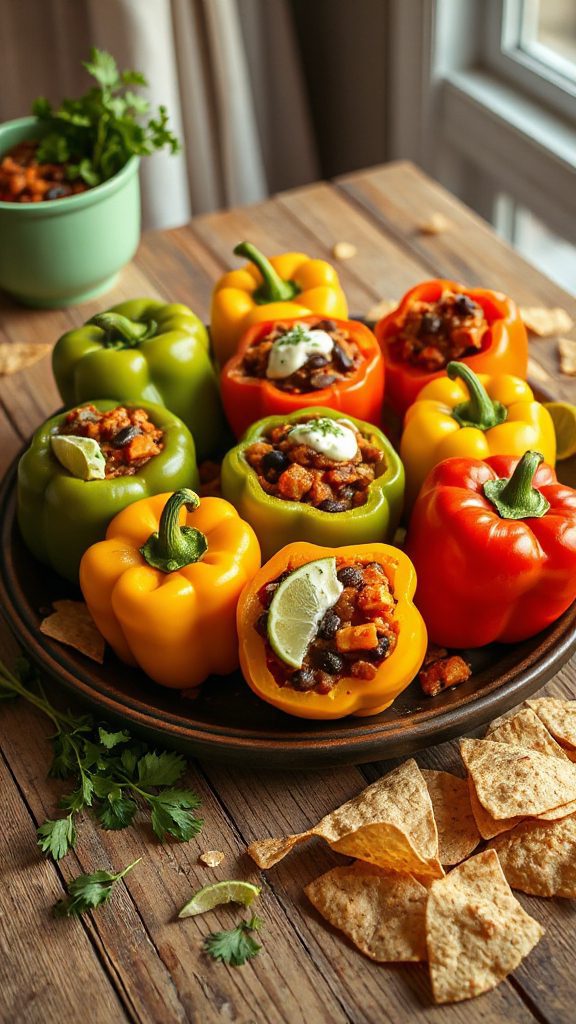 colorful stuffed chili peppers