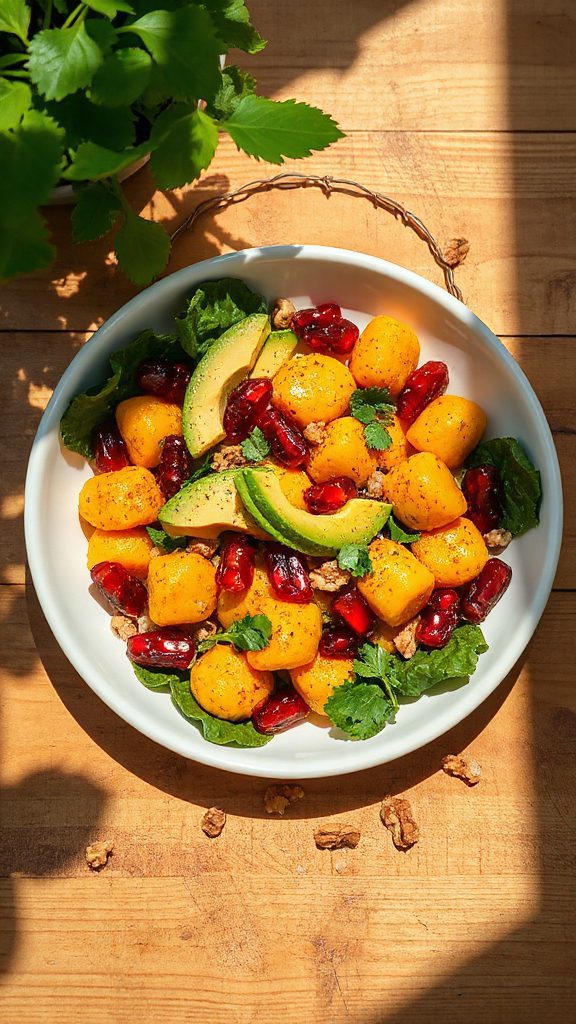 colorful vegan pumpkin salad