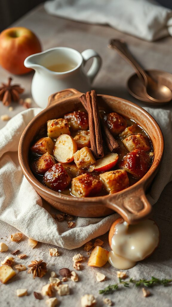 comforting apple bread pudding