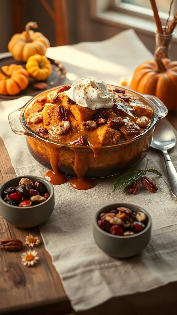 comforting pumpkin bread pudding