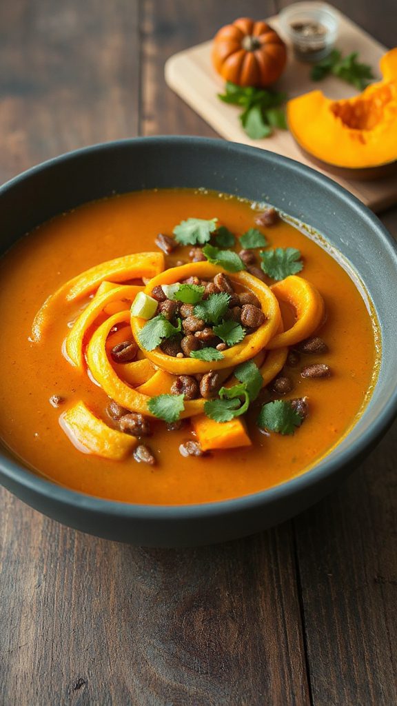comforting pumpkin lentil ramen