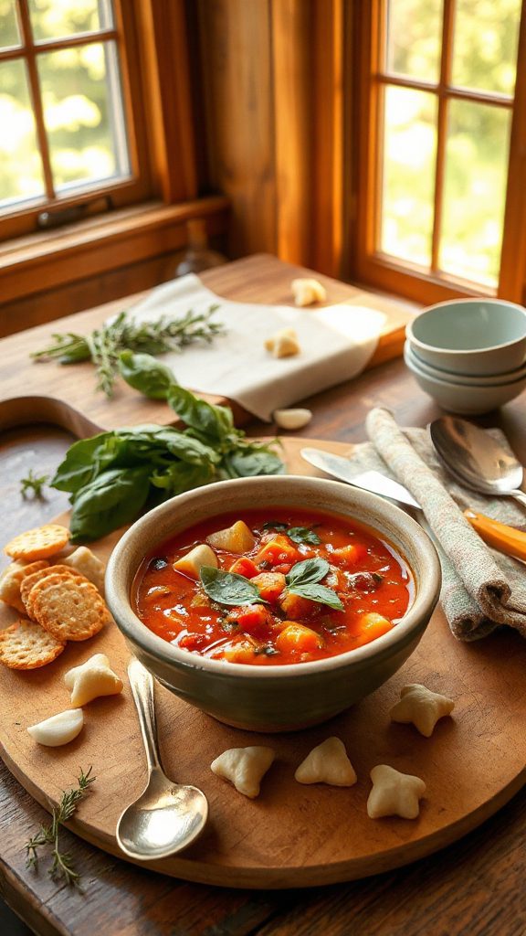 comforting tomato basil soup