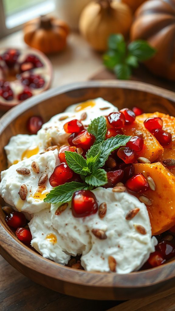 cottage cheese pomegranate bowl