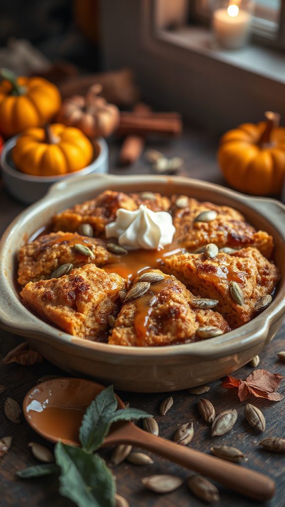 cozy pumpkin bread pudding