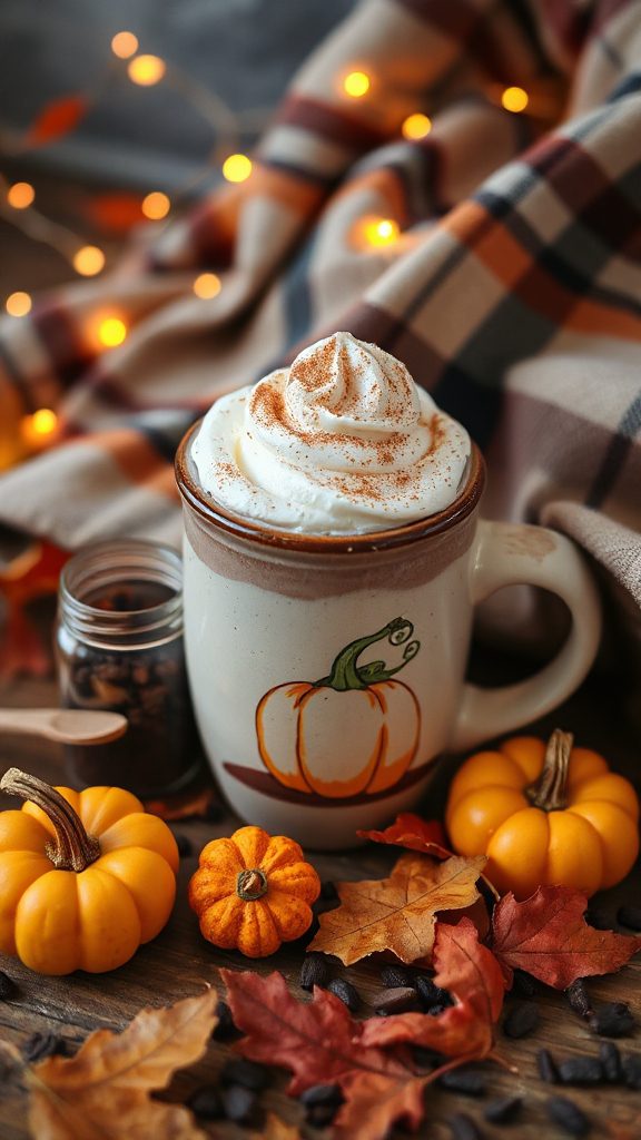 cozy pumpkin spice beverage