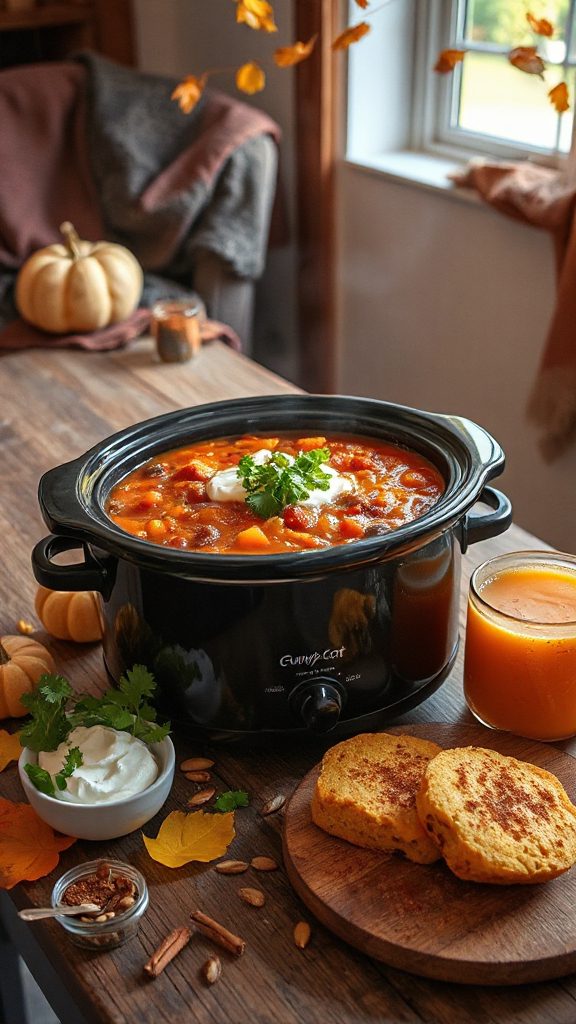 cozy pumpkin spice chili