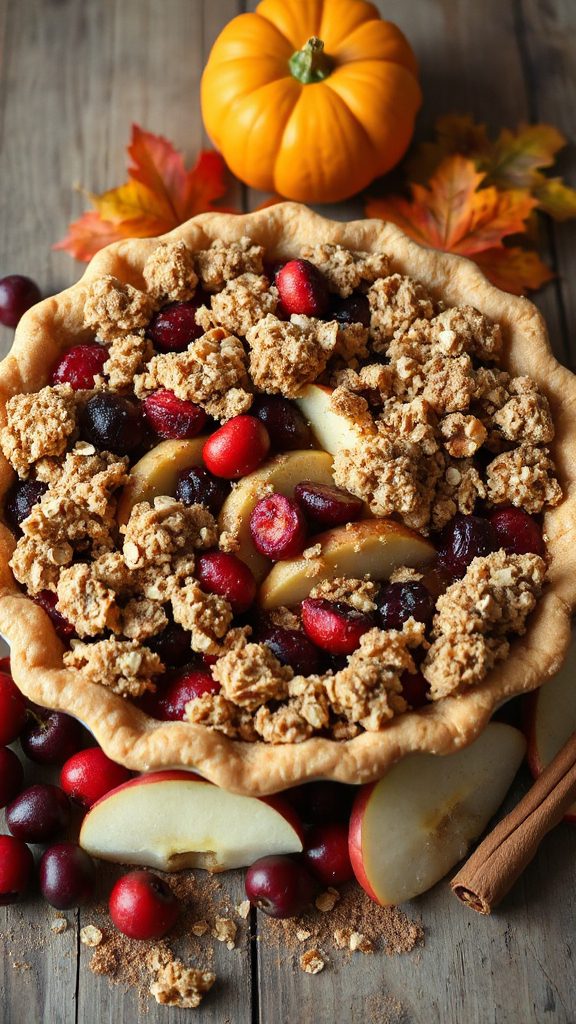 cranberry apple crumble pie