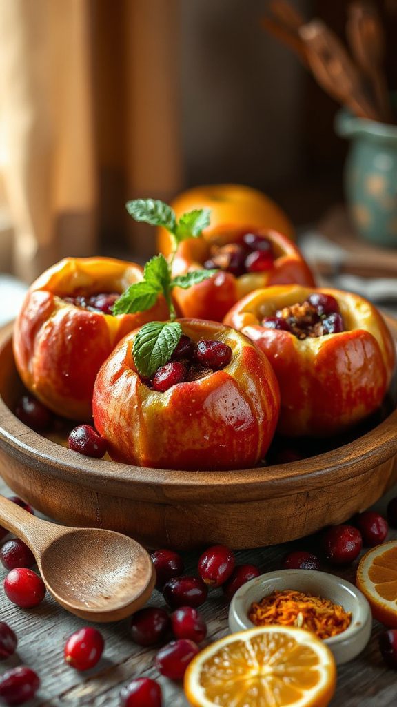 cranberry orange baked apples