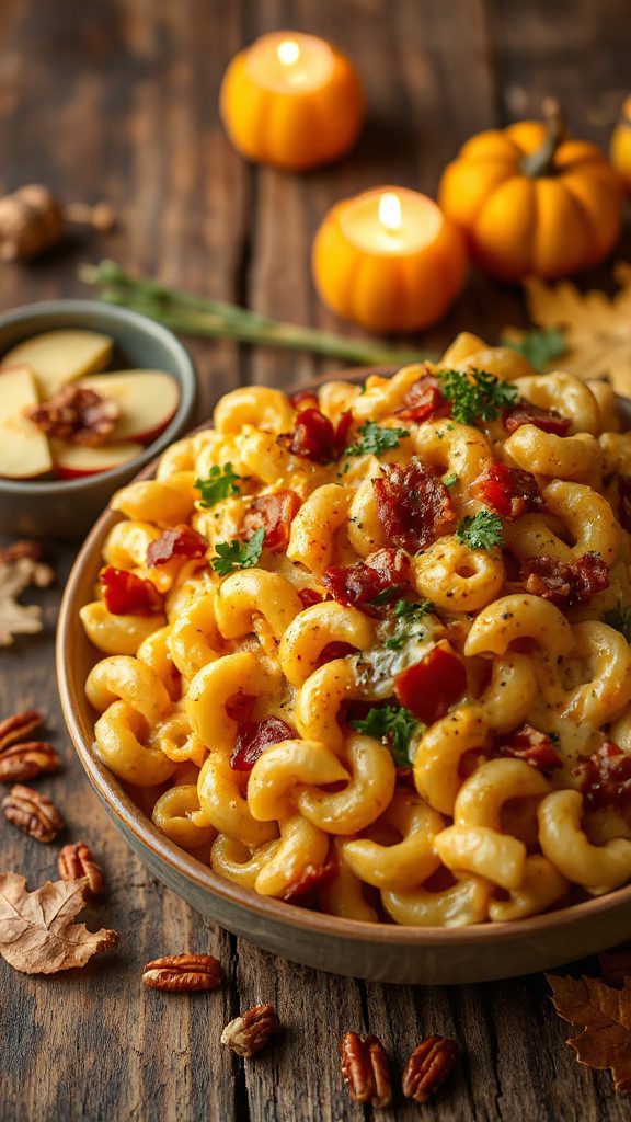 creamy apple bacon macaroni