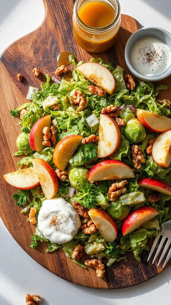 creamy apple brussels sprout slaw