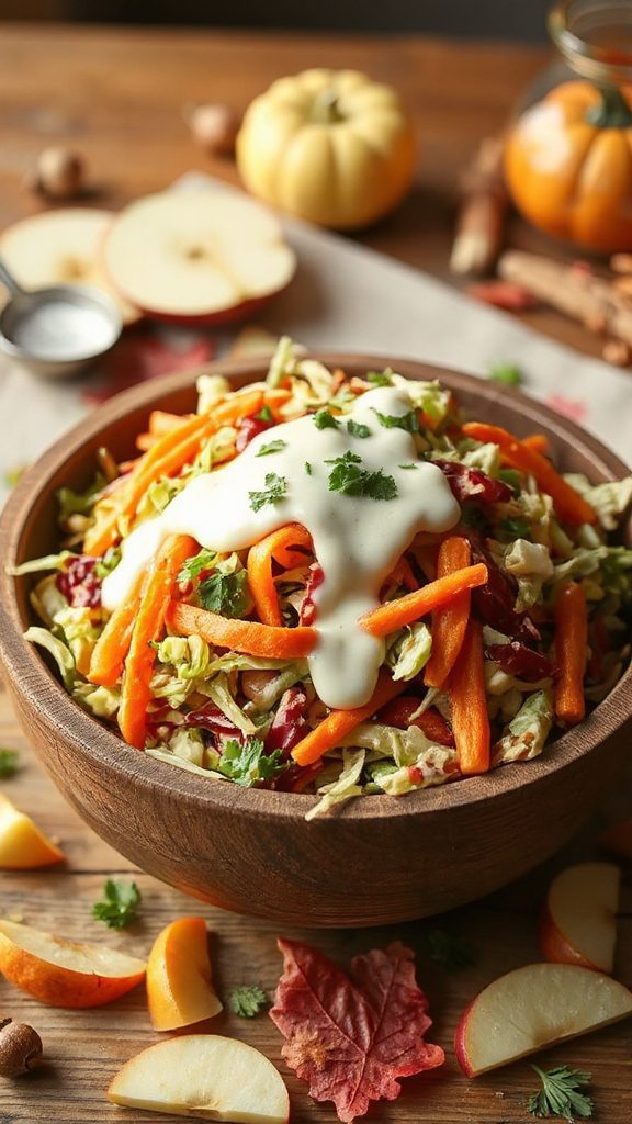 creamy apple carrot slaw