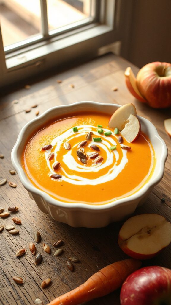 creamy apple carrot soup