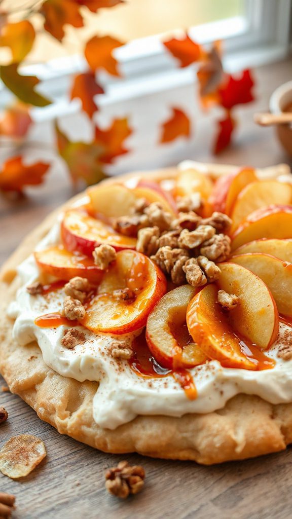 creamy apple dessert pizza