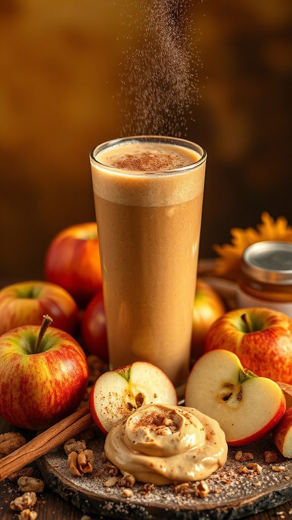 creamy apple peanut butter shake