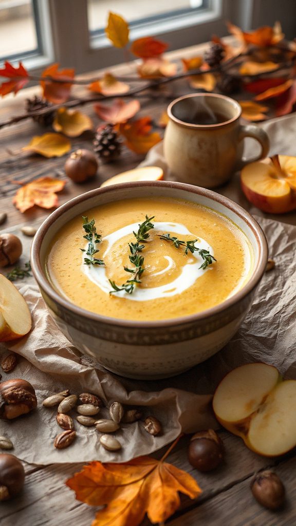 creamy apple thyme bisque