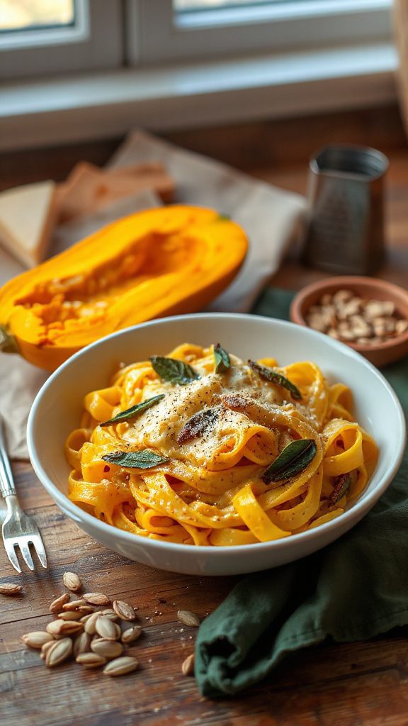 creamy autumn pumpkin pasta