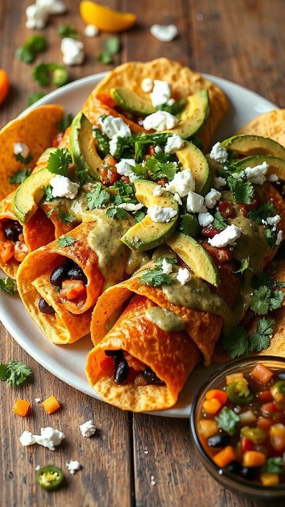 creamy avocado green enchiladas