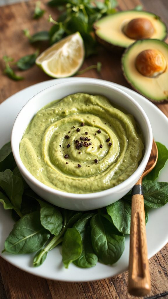 creamy avocado spinach puree