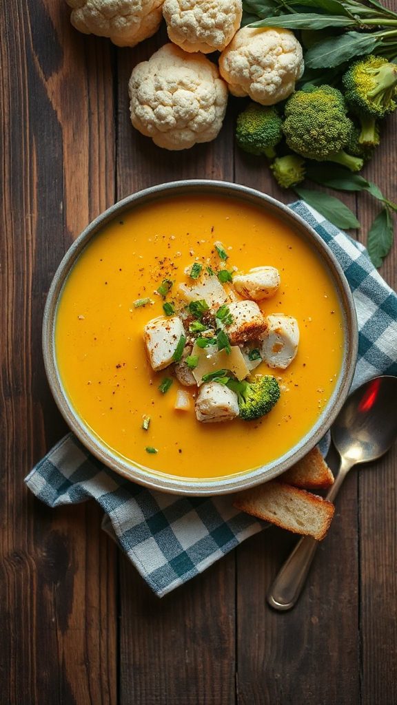 creamy cauliflower cheddar soup