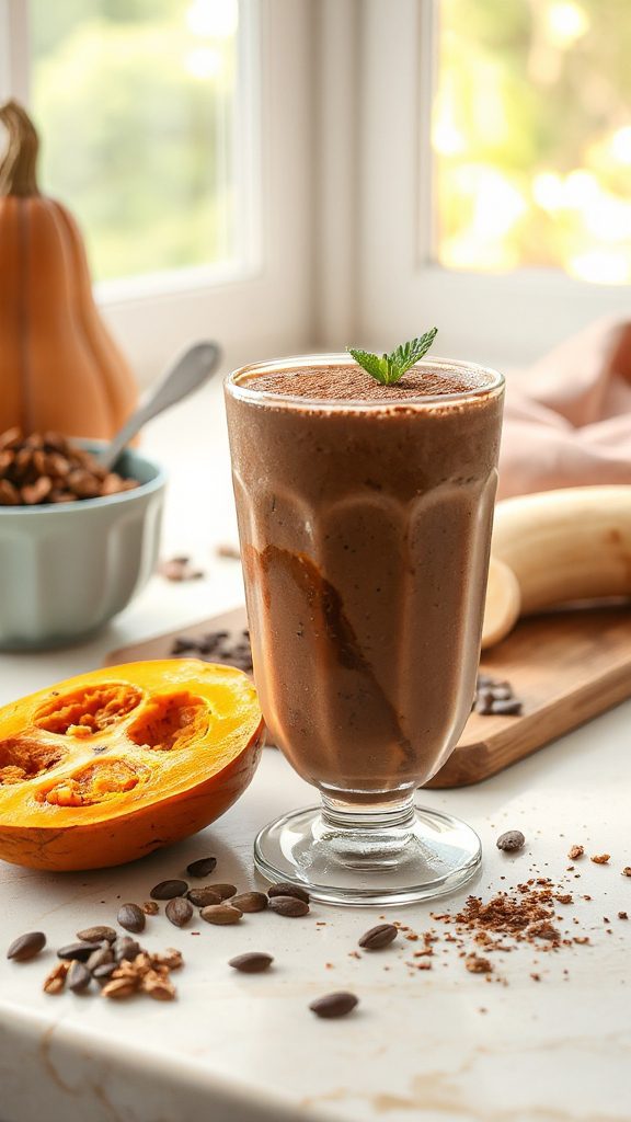 creamy cocoa cauliflower smoothie