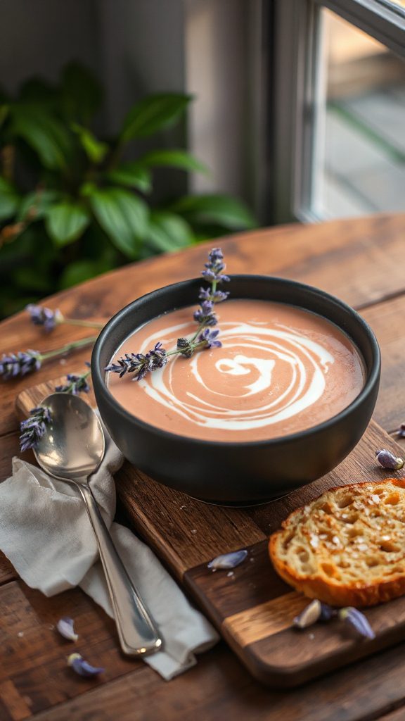 creamy coconut lavender soup