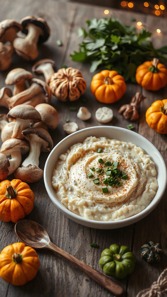 creamy halloween mushroom risotto